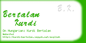 bertalan kurdi business card